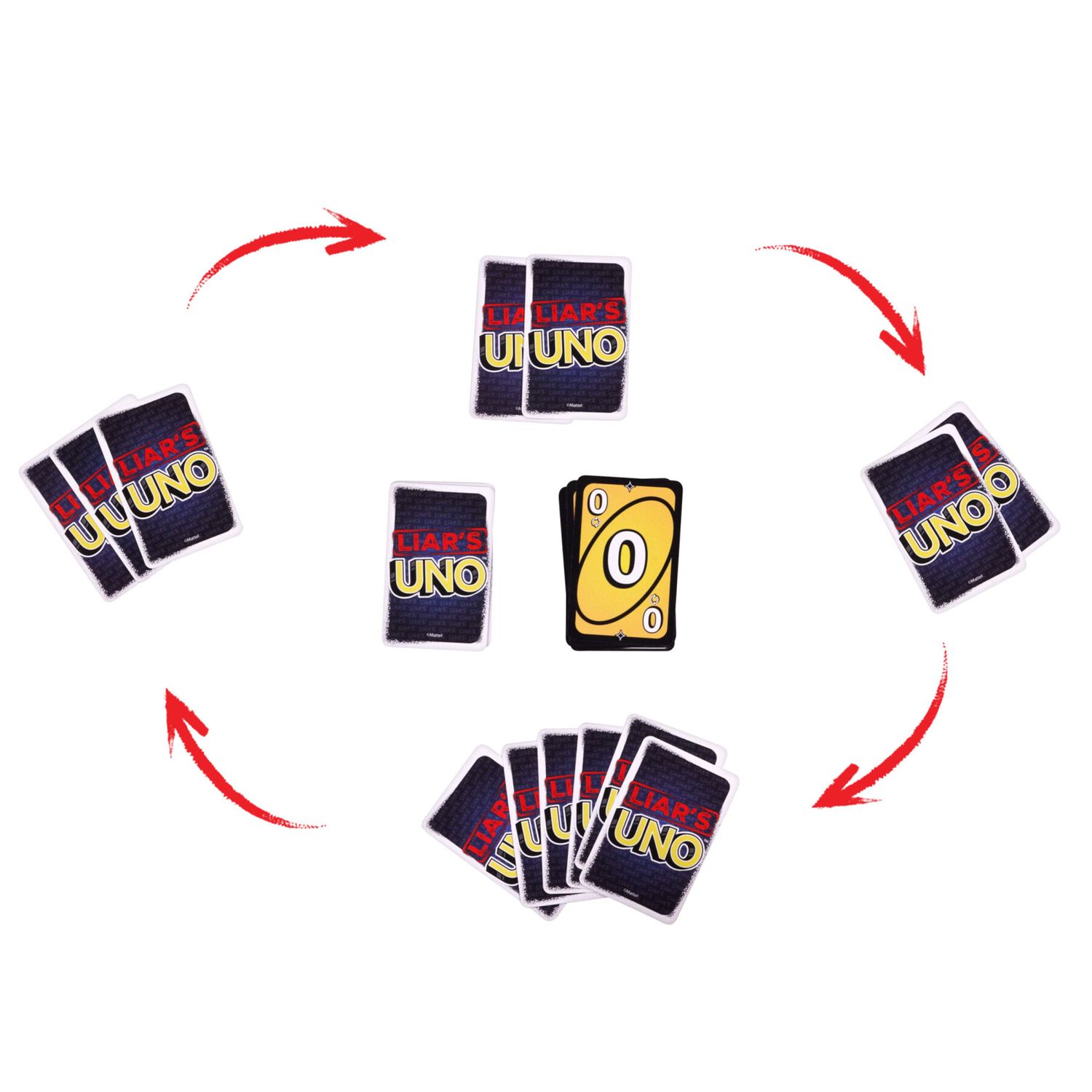 Mattel games – liar’s uno - nuova versione del gioco uno con bluff, trucchi e sfide tra giocatori - UNO