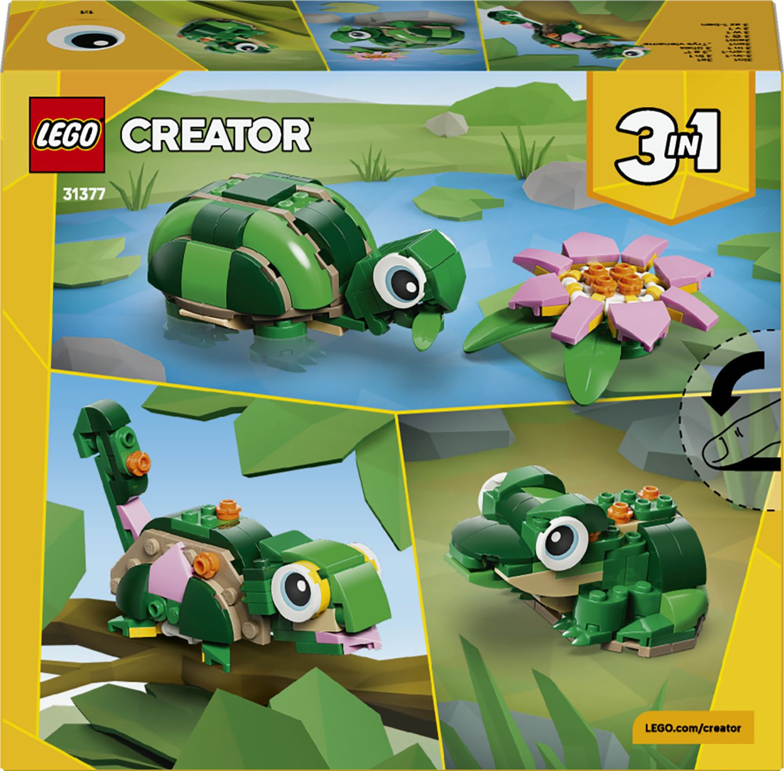 Lego creator 31377 – tartaruga con fiore di ninfea 3in1 - LEGO CREATOR
