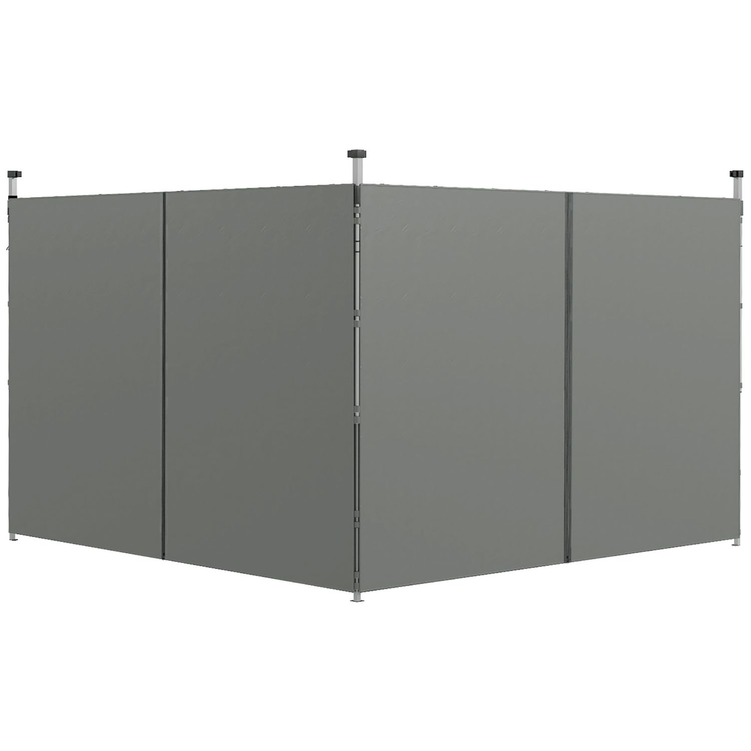 Set 2 pareti gazebo 3x3 e 3x6 m in tessuto oxford con porte a cerniera, 295x195 cm, grigio scuro - 