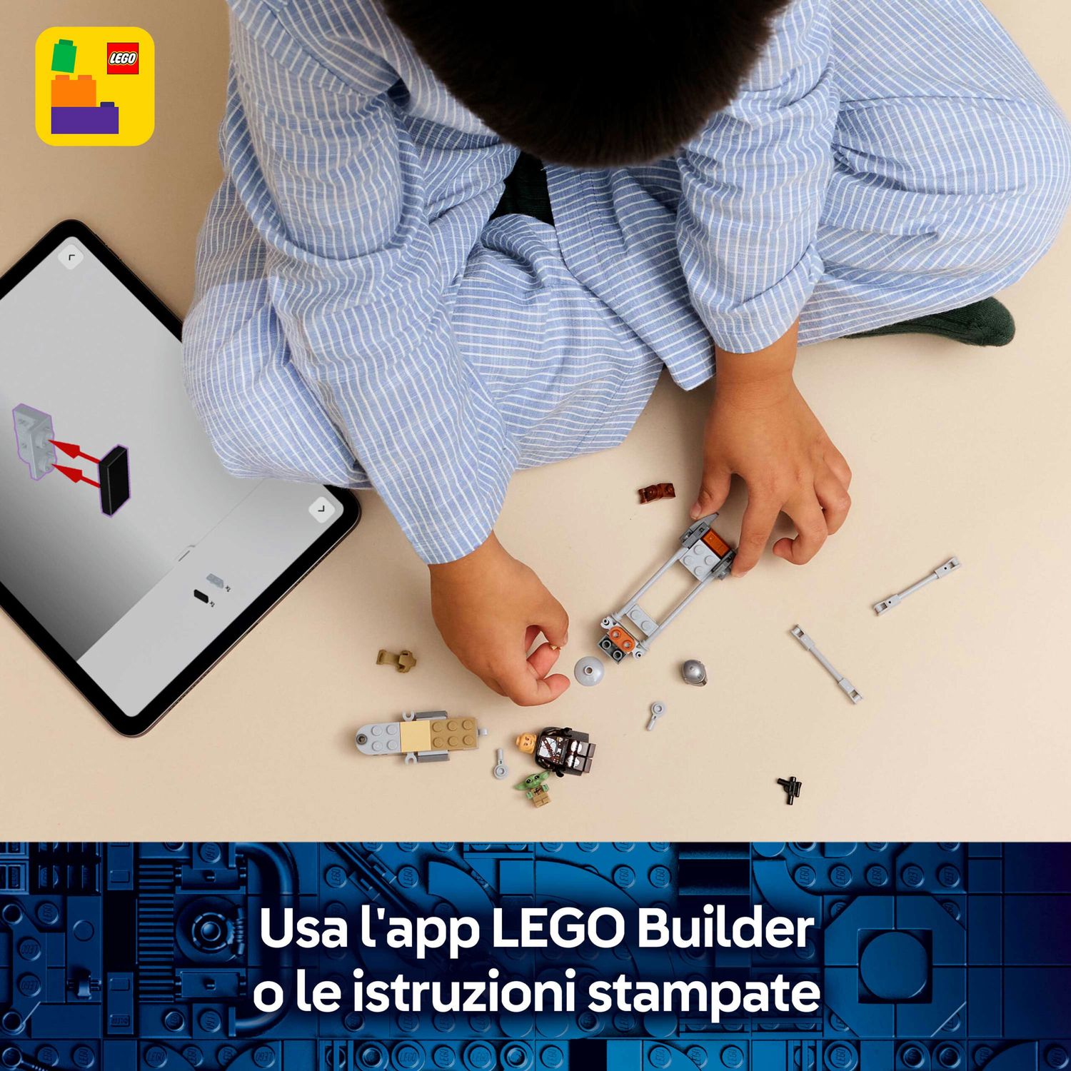 Lego star wars 75436 speeder bike del mandaloriano e di grogu - Lego