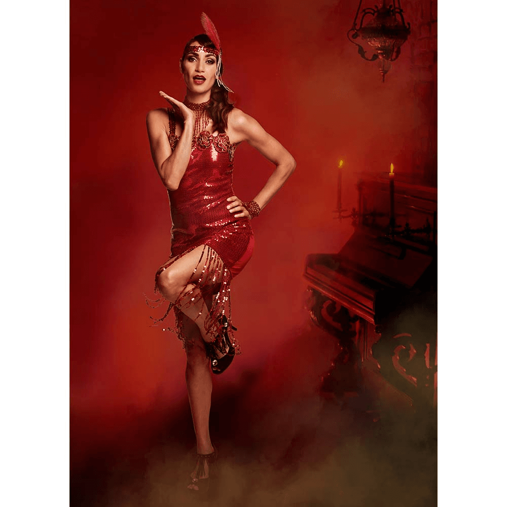 Costume di carnevale adulto charleston flapper scarlett - BIGIEMME