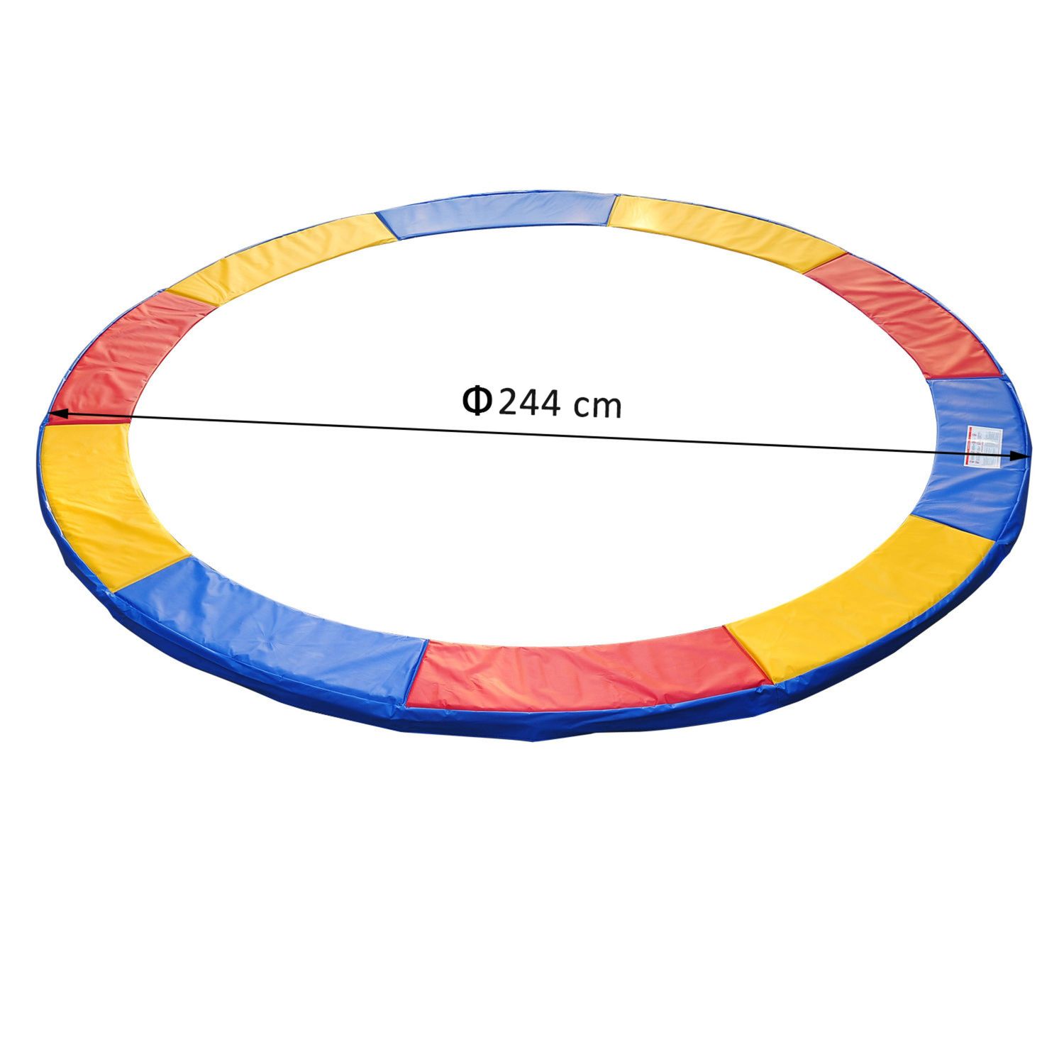 Copertura imbottita bordo trampolino, protezione per tappeto elastico giaridno in plastica, ø244cm, multicolore - 