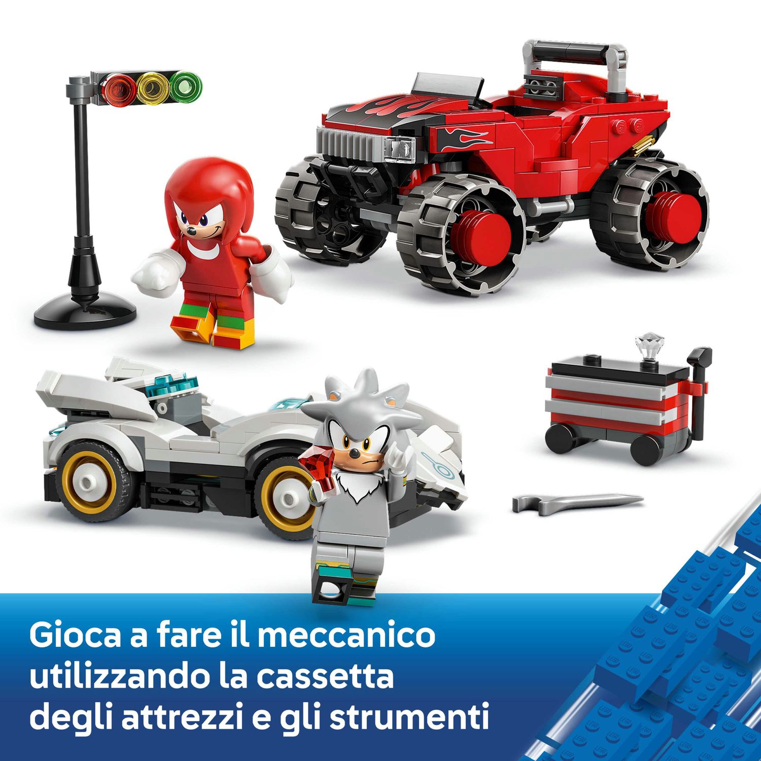 Lego sonic 77118 – auto di silver vs monster truck di knuckles - Lego