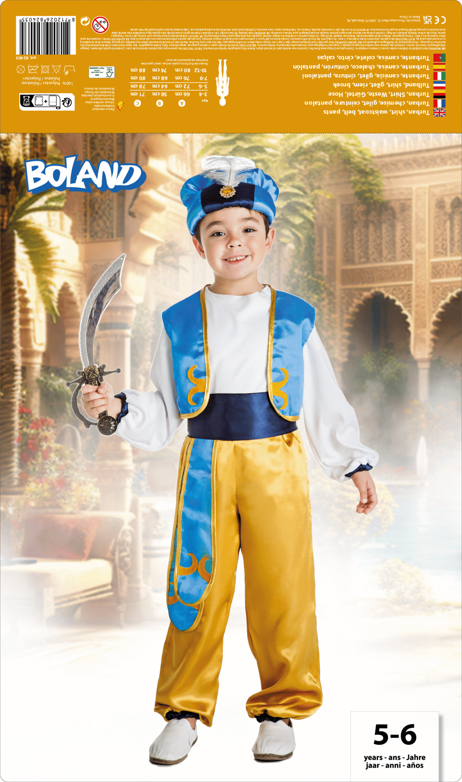 Costume di carnevale bambino principe arabo - BIGIEMME