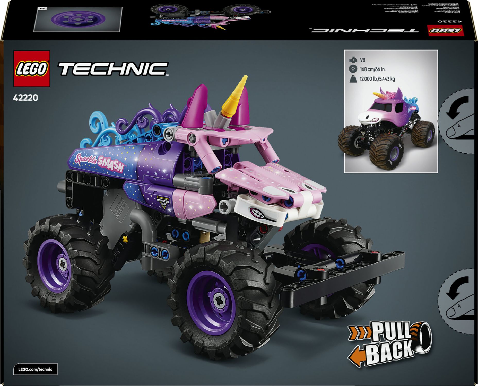 Lego technic 42220 – monster jam sparkle smash pull-back - LEGO TECHNIC