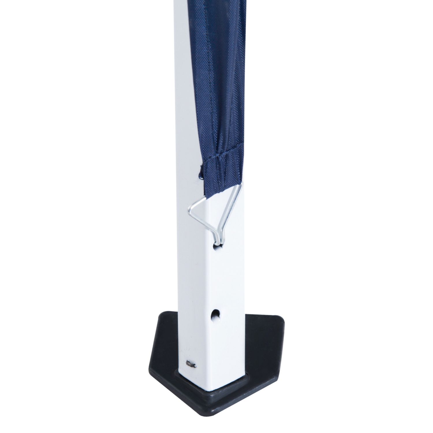 Gazebo pieghevole da giardino 2.4x2.4m con struttura in acciaio e corde antivento, blu - 