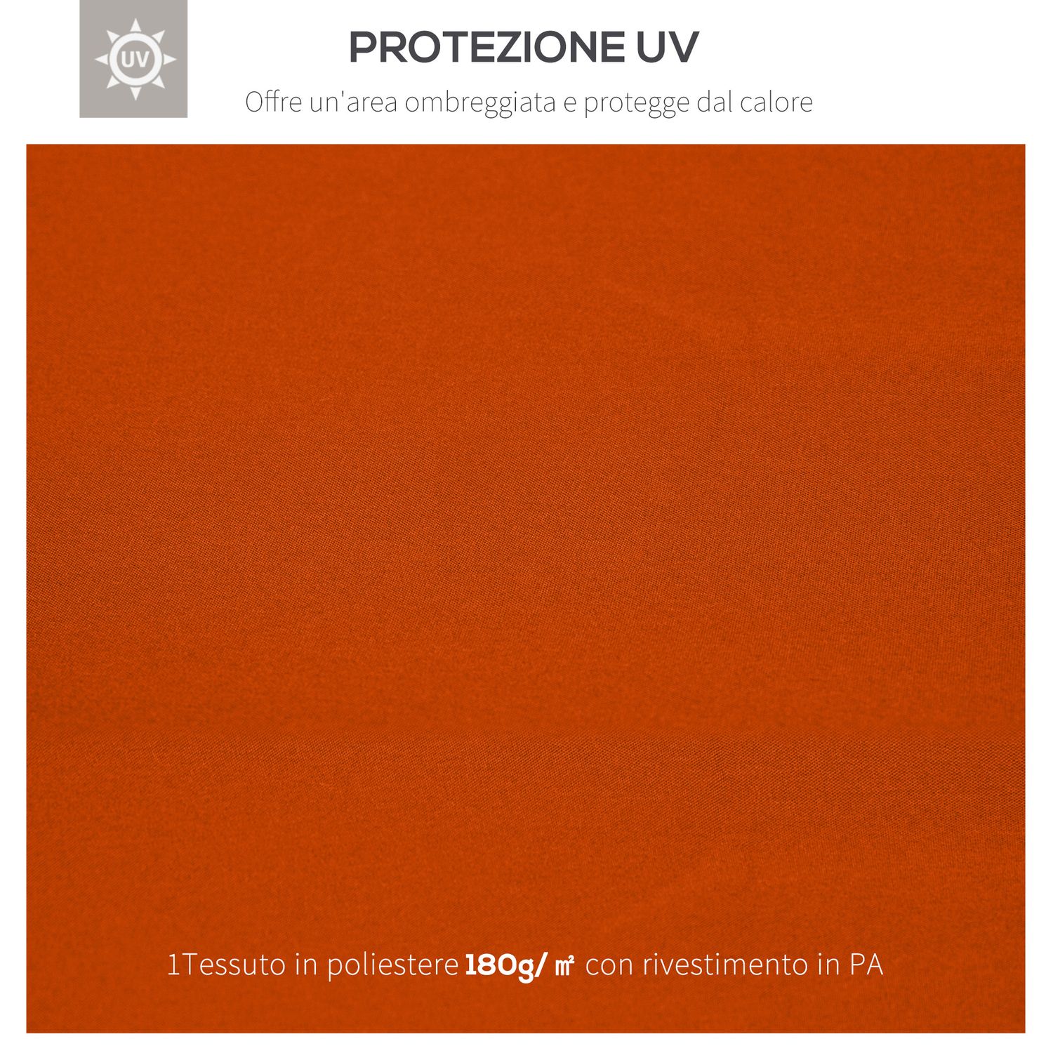 Copertura per gazebo 3x3 m a 2 livelli in poliestere resistente con 8 fori di drenaggio, rosso ruggine - 