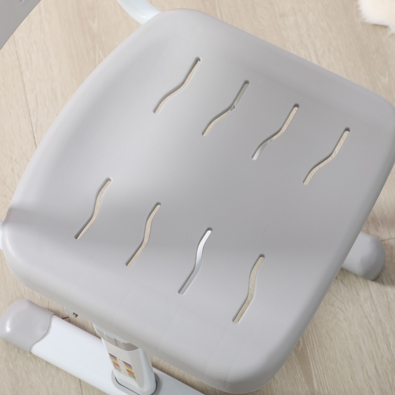 Banco scuola per bambini 6-12 anni con sedia e altezza regolabile, piano inclinabile, 66x47x52-77 cm, grigio - 