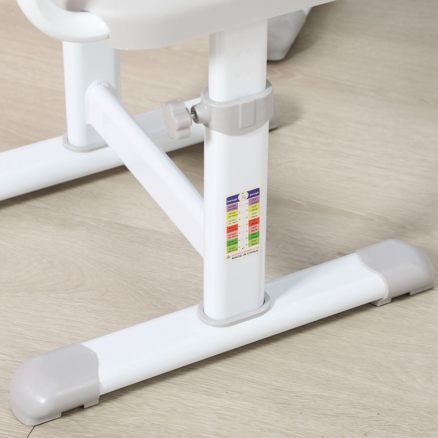 Banco scuola per bambini 6-12 anni con sedia e altezza regolabile, piano inclinabile, 66x47x52-77 cm, grigio - 