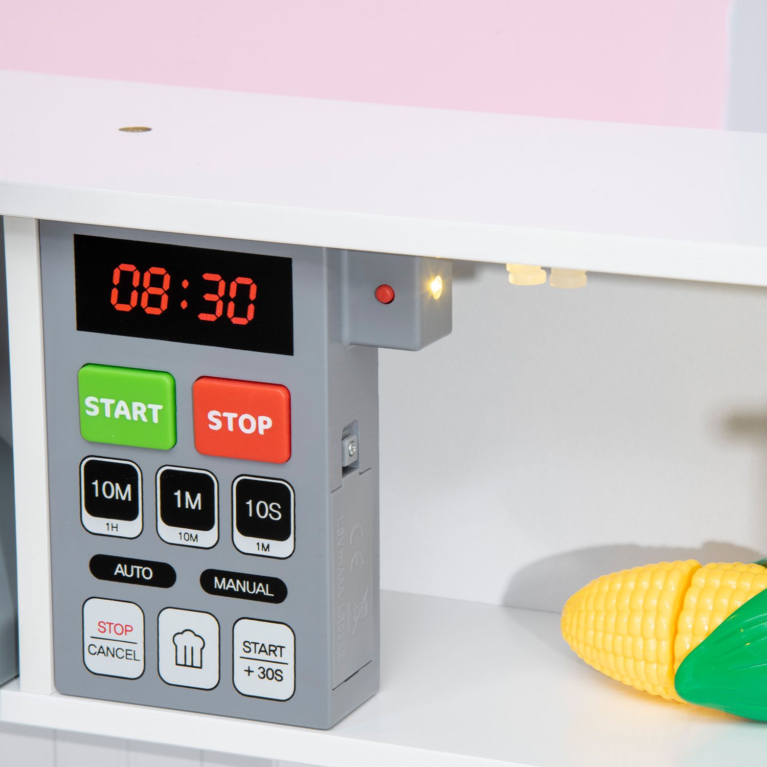 Cucina giocattolo per bambini con altezza regolabile, suoni, luci e utensili, in mdf e pp, 60x30.5x93.2 cm - 