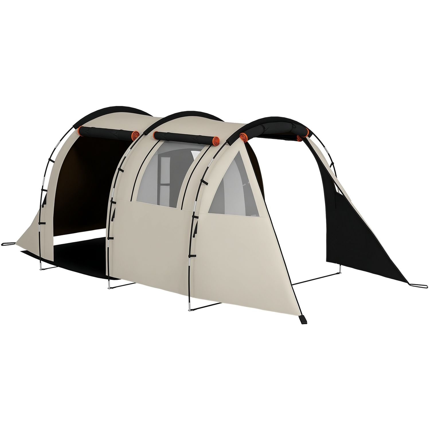 Tenda da campeggio 4-5 persone con copertura oscurante, impermeabile con borsa di trasporto, kaki - 
