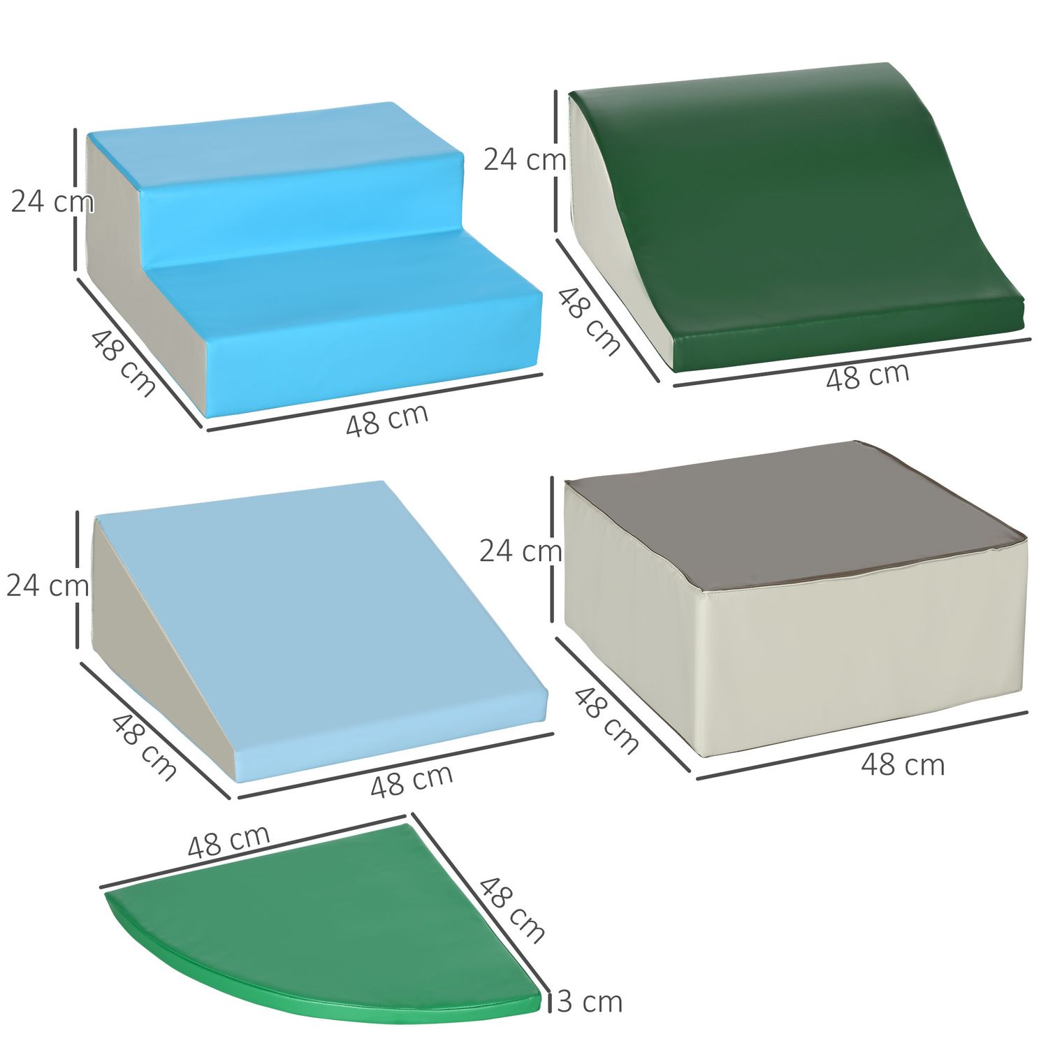 Set costruzioni morbide per bambini 1-3 anni da 6 pezzi, in pu ed epe multicolore - 