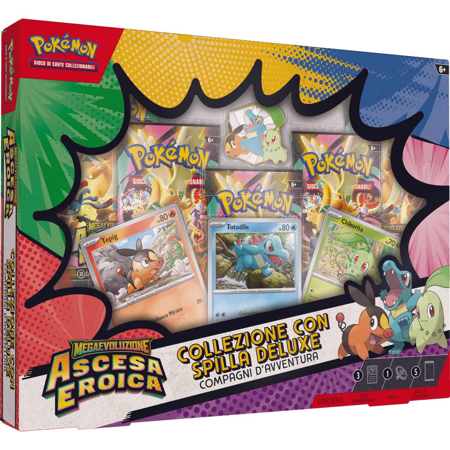 Pokémon collezione con spilla deluxe compagni d'avventura dell'espansione megaevoluzione ascesa eroica - POKEMON