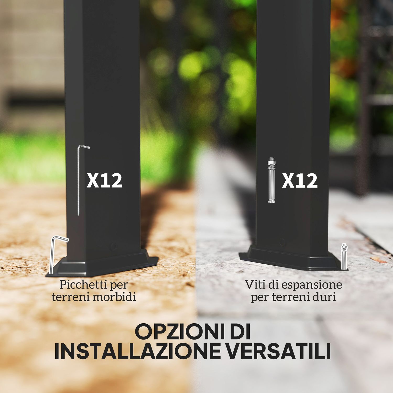 Gazebo pergola retrattile 3x3 m con tenda a rullo e fori di drenaggio, in acciaio e poliestere grigio scuro - 