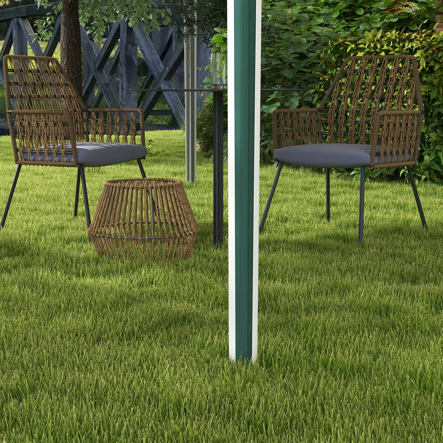 Gazebo da giardino ad altezza regolabile con fori di drenaggio e borsa da trasporto, in metallo, verde - 