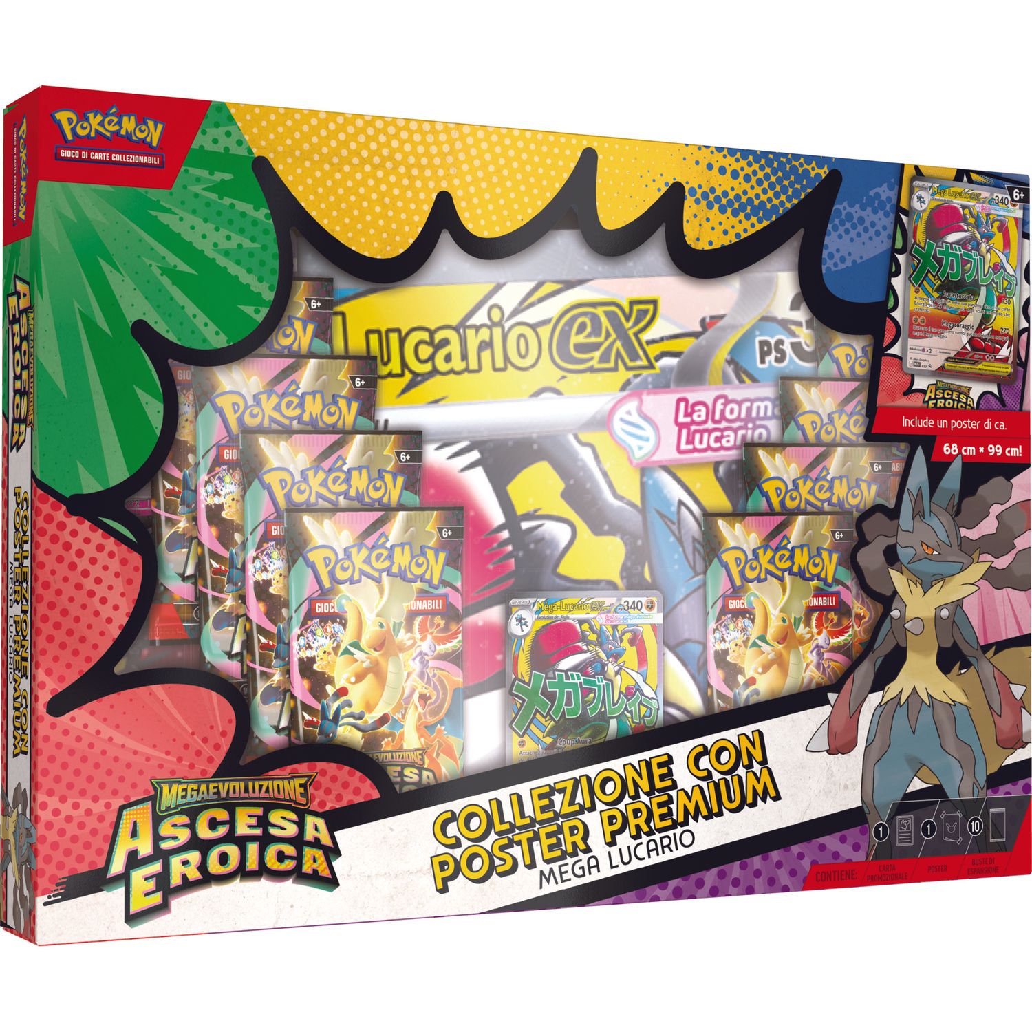Pokémon collezione con poster premium di mega lucario-ex e mega gardevoir-ex - POKEMON