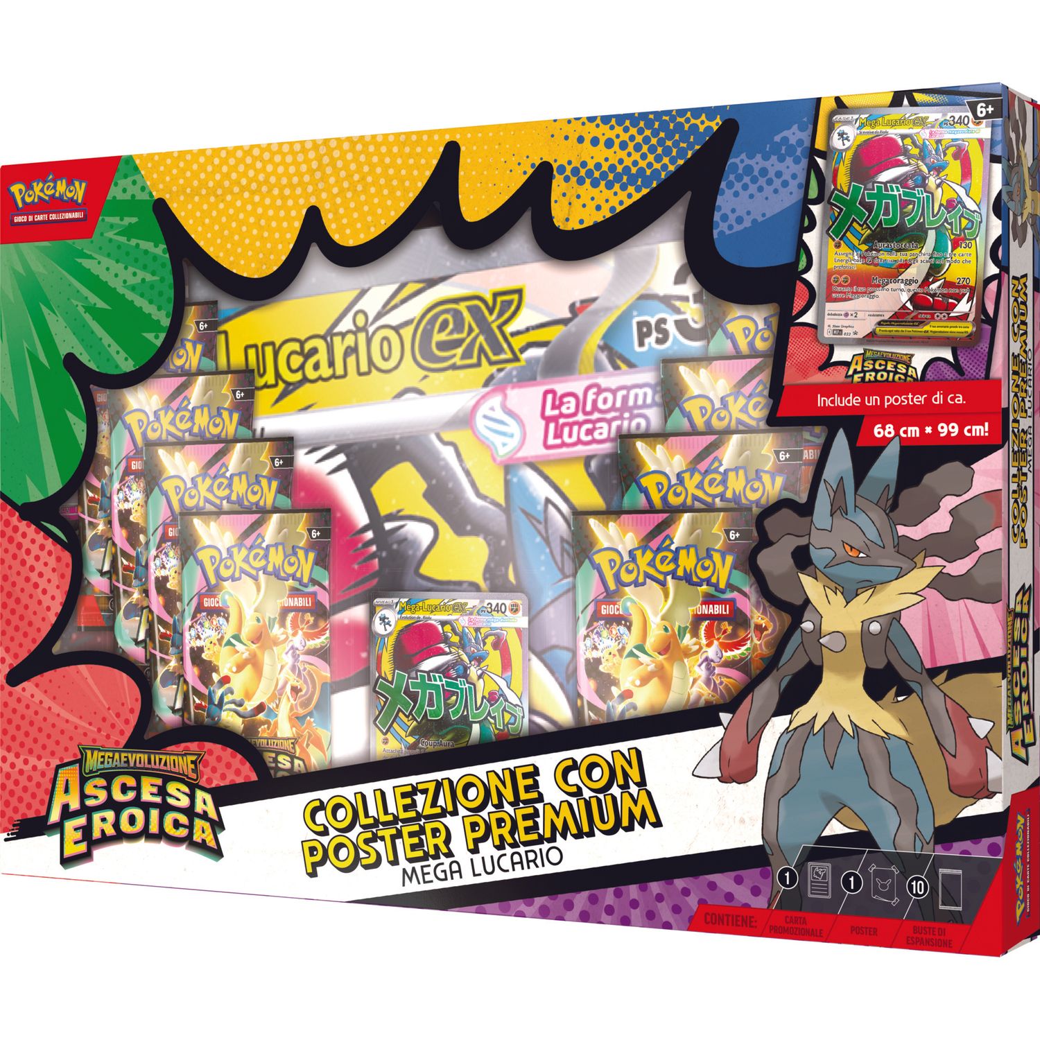 Pokémon collezione con poster premium di mega lucario-ex e mega gardevoir-ex - POKEMON