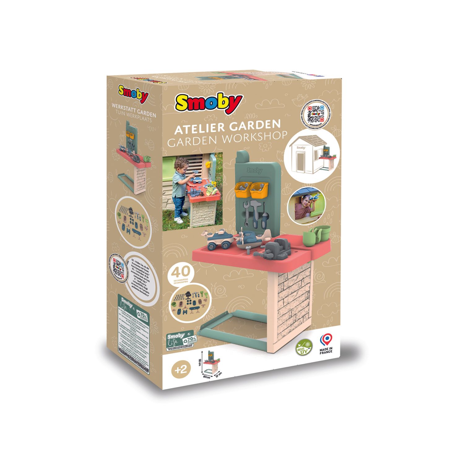 Atelier bricolage smoby life per casetta neo jura lodge - anti-uv da 2 anni - SMOBY