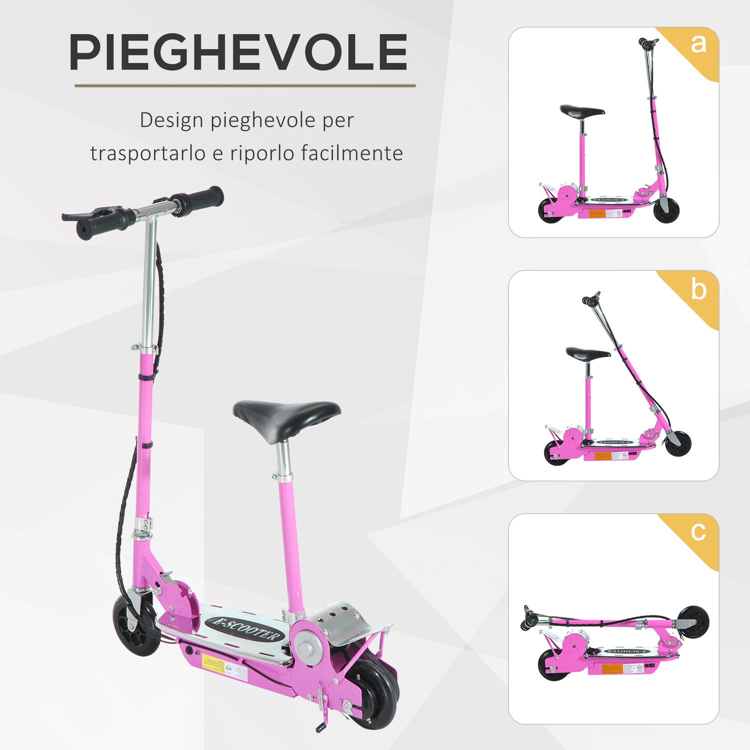 Monopattino elettrico bambino monopattino con sedile rosa - 