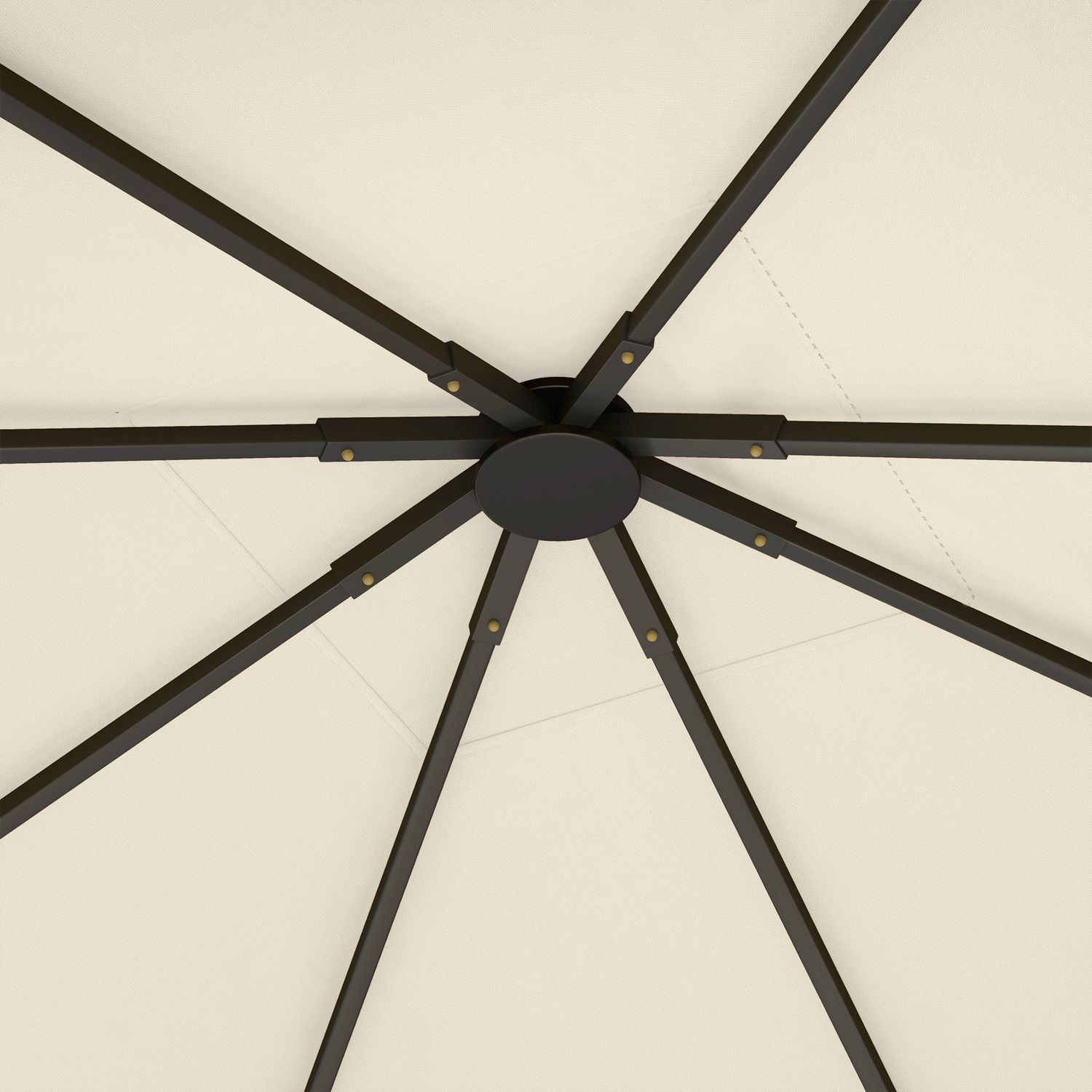 Copertura per gazebo 3x3 m da giardino con 8 fori di drenaggio, in tessuto oxford 600d, bianco crema - 