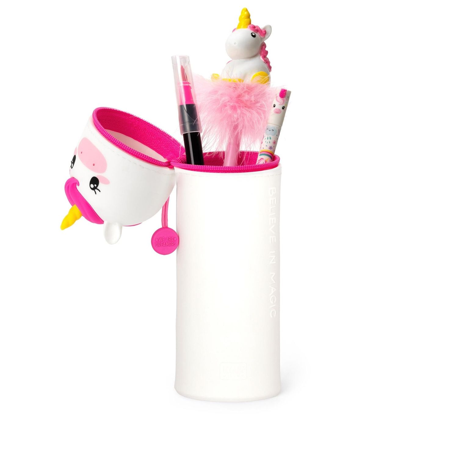Kawaii - 2-in-1 silicone pencil case - unicorn- extraordinary stationery - LEGAMI