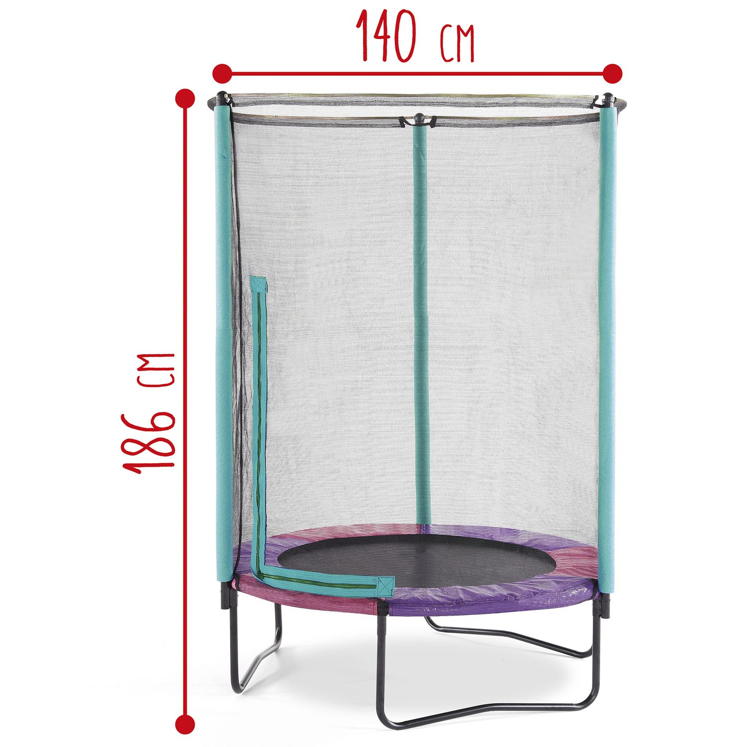 Trampolino elastico 140cm con rete sicurezza per bambini - SUN&SPORT