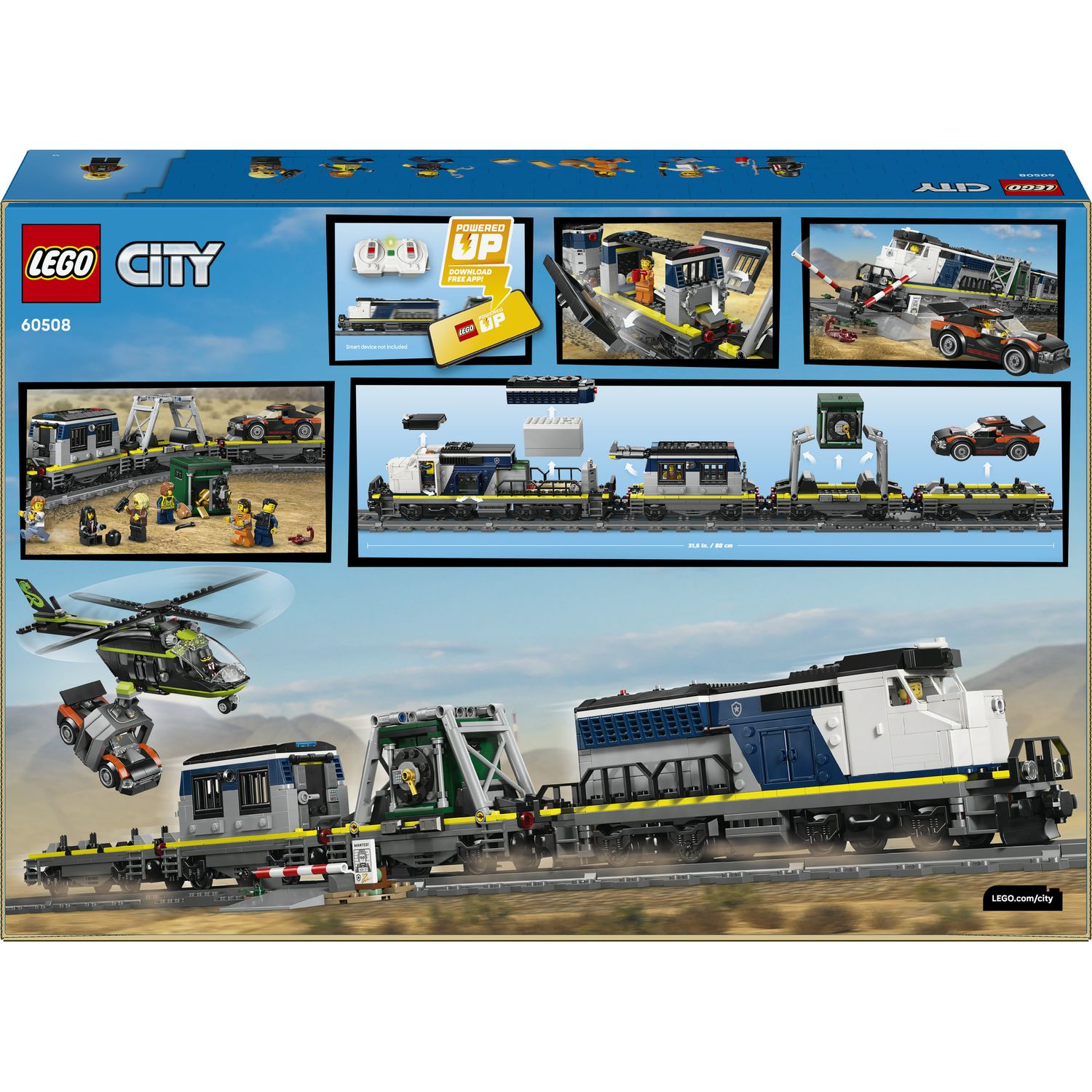 Lego city 60508 rapina al treno della polizia giocattolo, treno telecomandato con binario - LEGO CITY