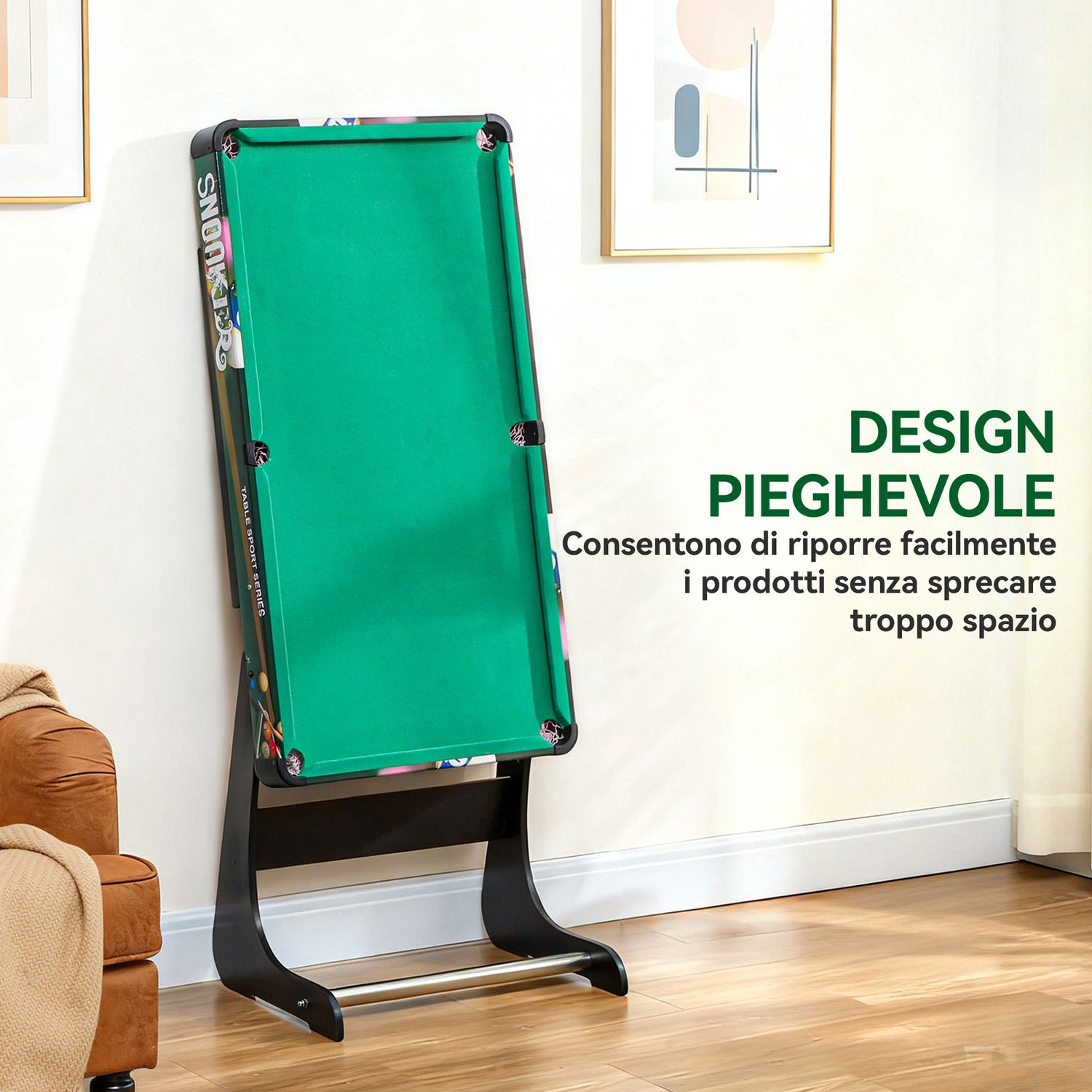 Tavolo da gioco 6 in 1 con calcio balilla, biliardo, air hockey, ping pong, anelli e hockey su prato, 118x104x71 cm - 