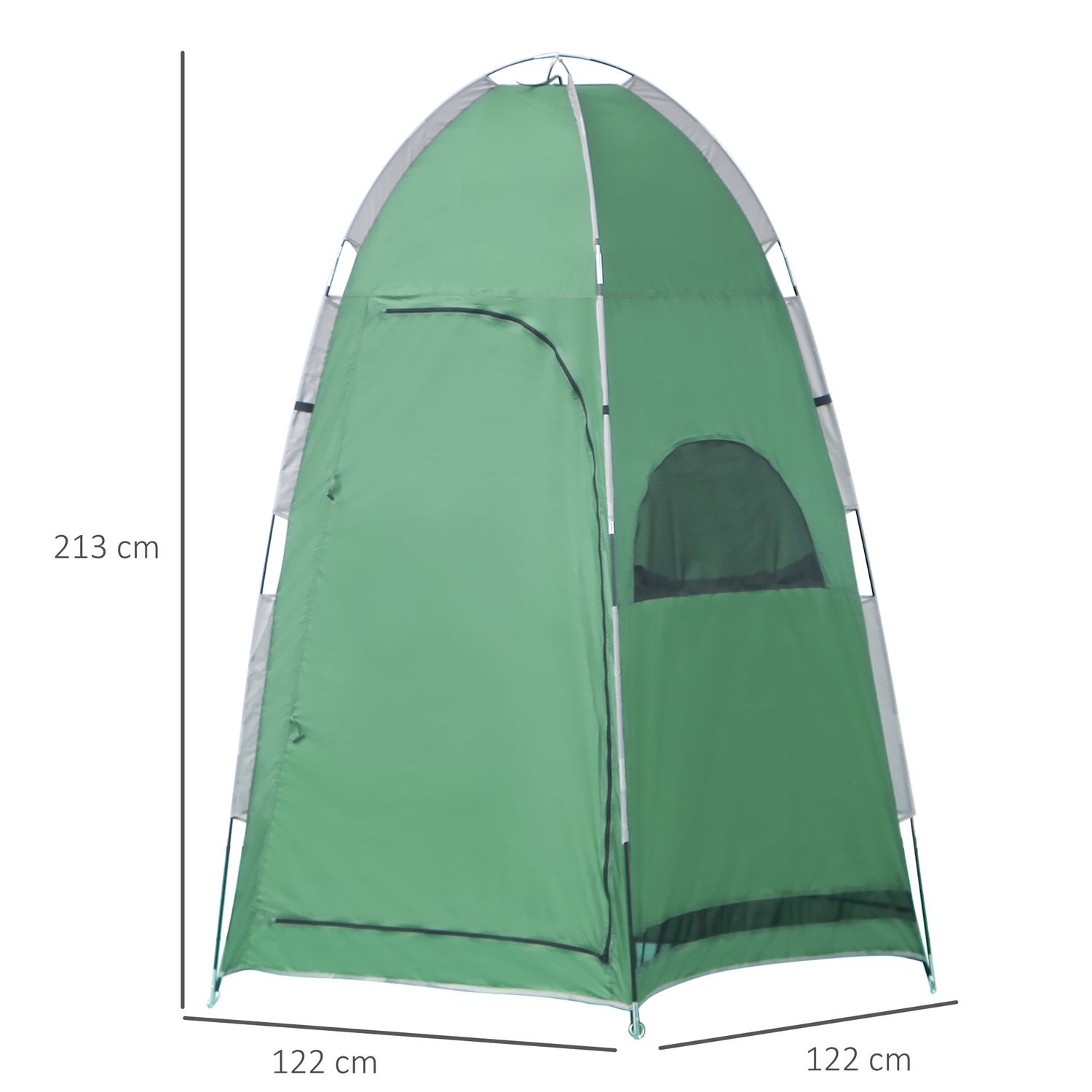 Tenda doccia da campeggio con borsa per trasporto e tasca portaoggetti 122x122x213cm, verde - 