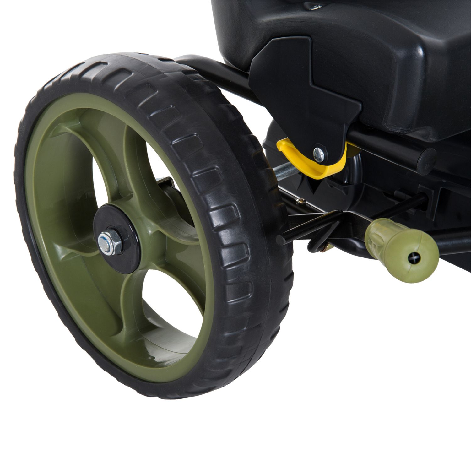 Go kart a pedali per bambini da 3-6 anni con sedile regolabile e freno a mano, verde - 