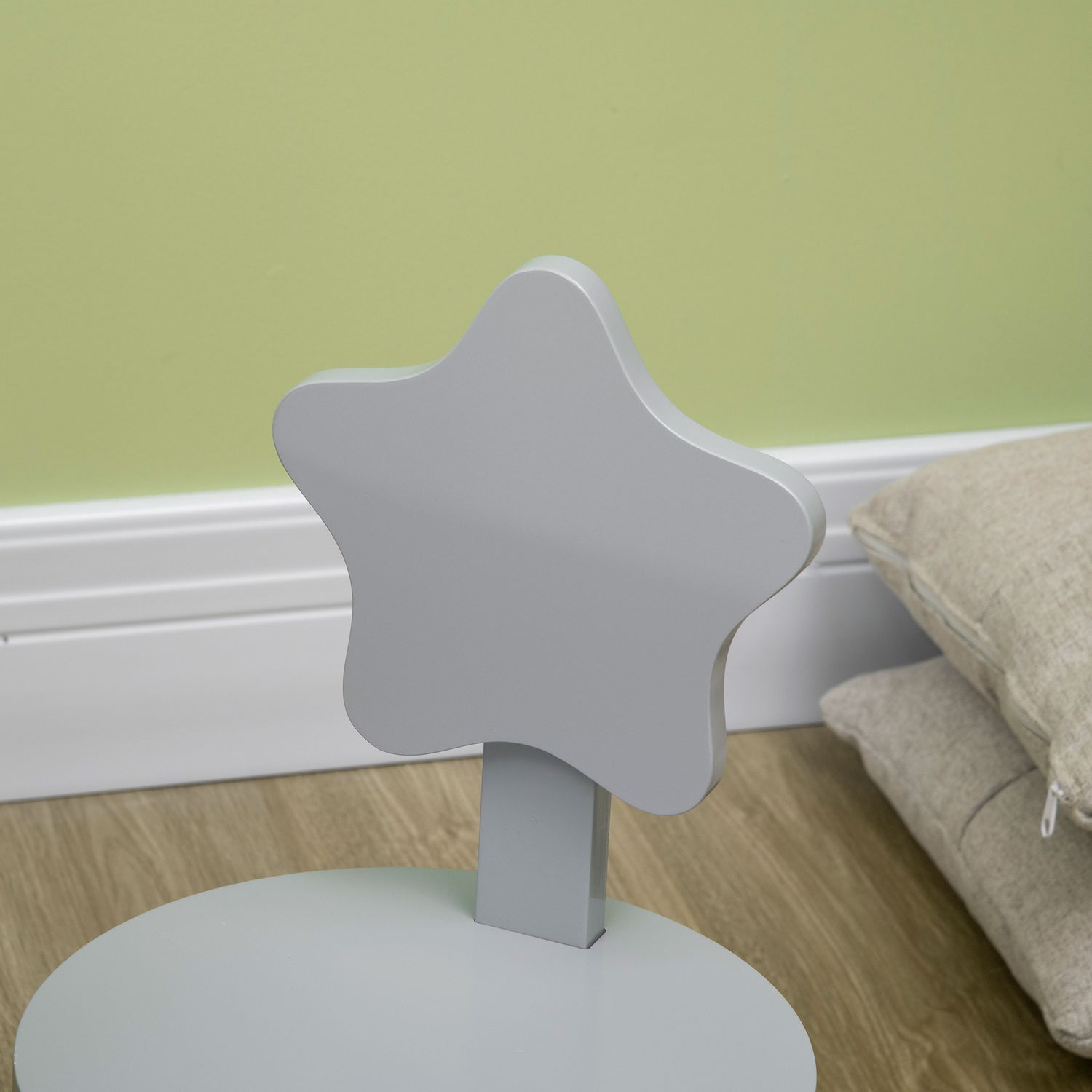 Set tavolo con 2 sedie per bambini in legno, età da 18 mesi a 4 anni, grigio - 