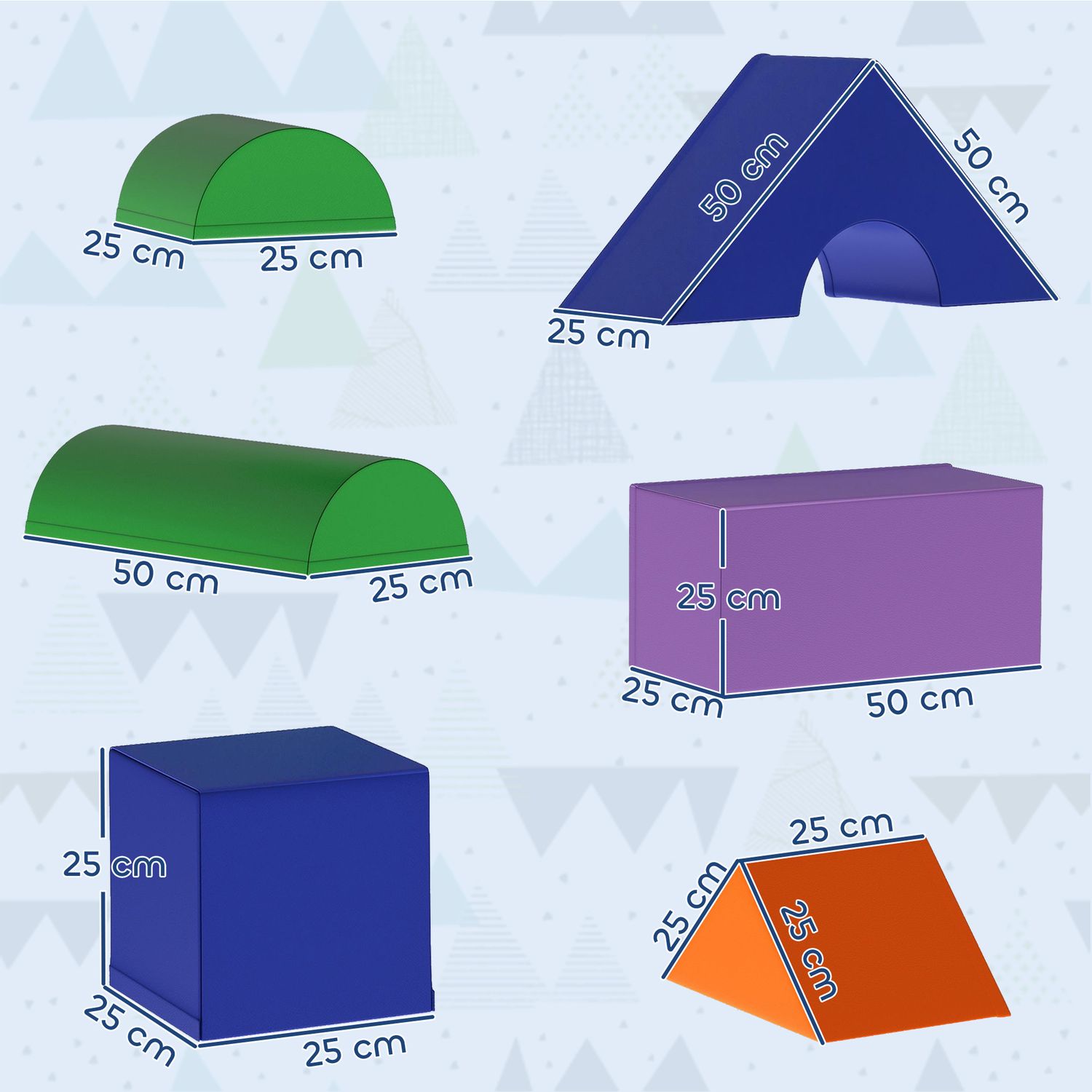 Set di costruzioni morbide per bambini da 1-3 anni con 11 forme, in pu e epe, colori vari - 