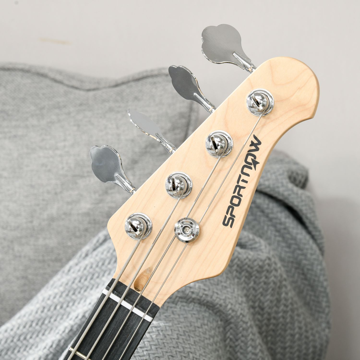 Basso elettrico 4 corde con amplificatore 15w, borsa, tracolla e plettri, colore blu scuro - 