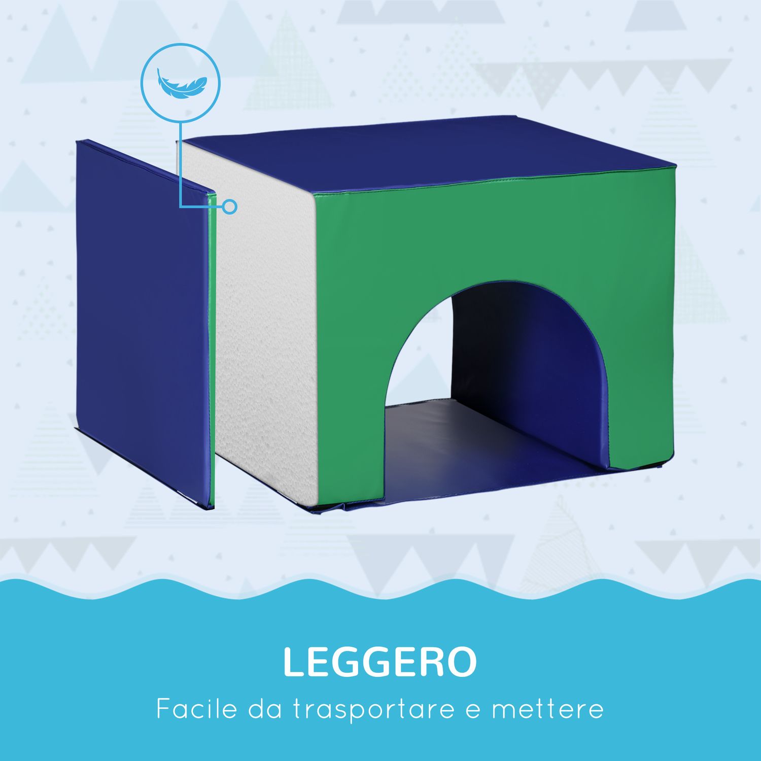 Set da gioco per bambini 12-36 mesi da 7 blocchi multicolore in pu e epe, 170x130x40 cm - 