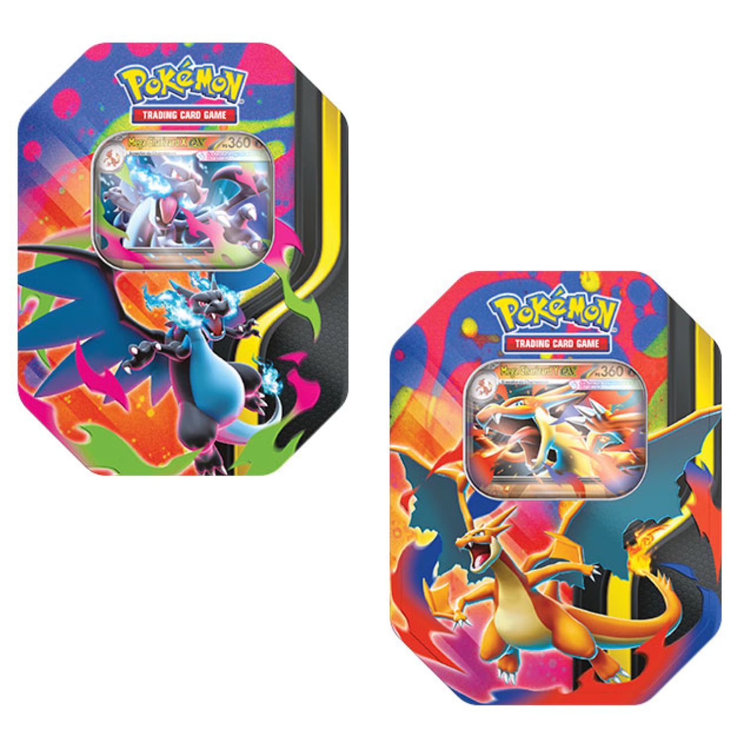 Pokemon ita mega charizard tin assortito - carta olografica ex + 4 booster - POKEMON