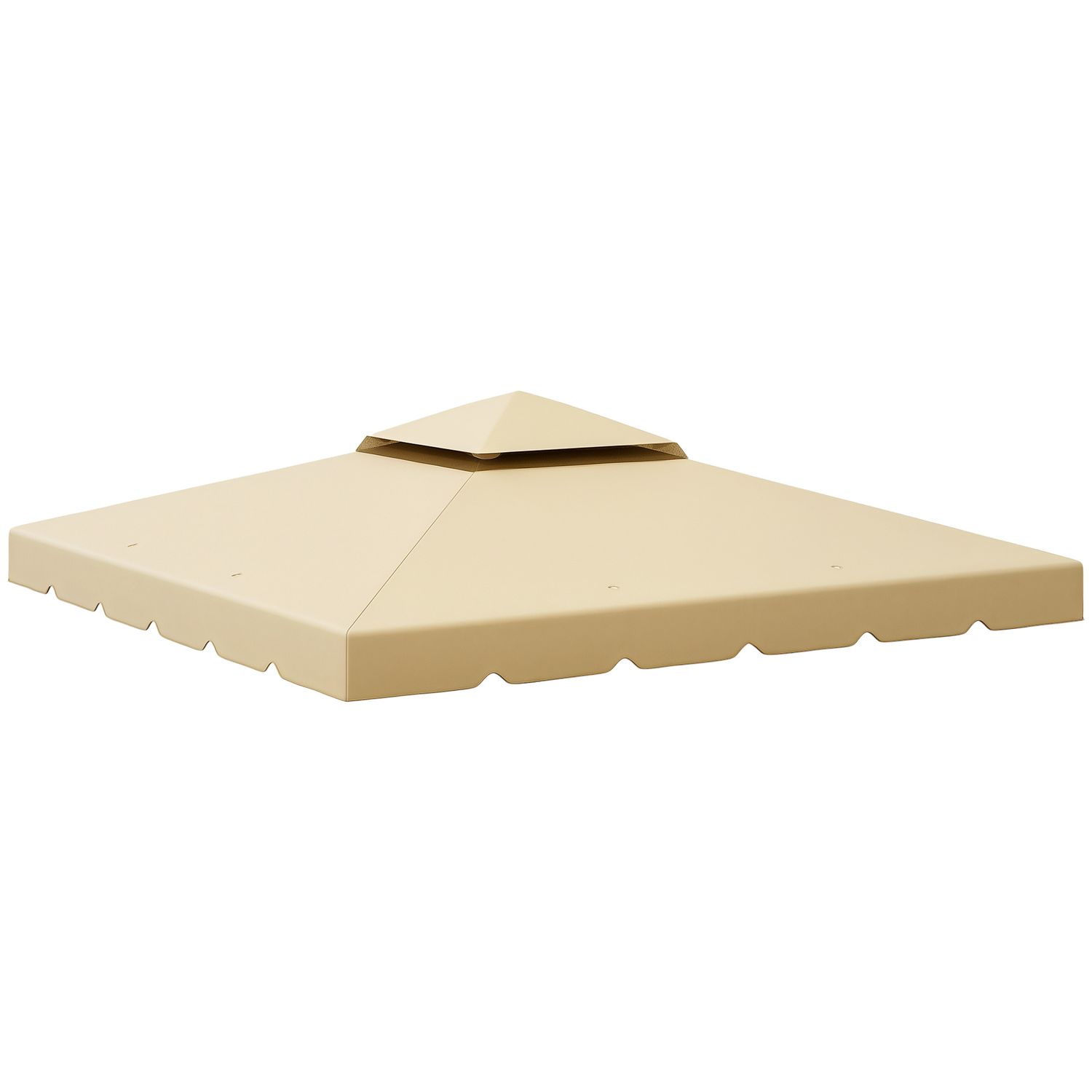 Tettuccio di ricambio per gazebo da giardino 3x3m con tetto a 2 livelli in poliestere beige - 