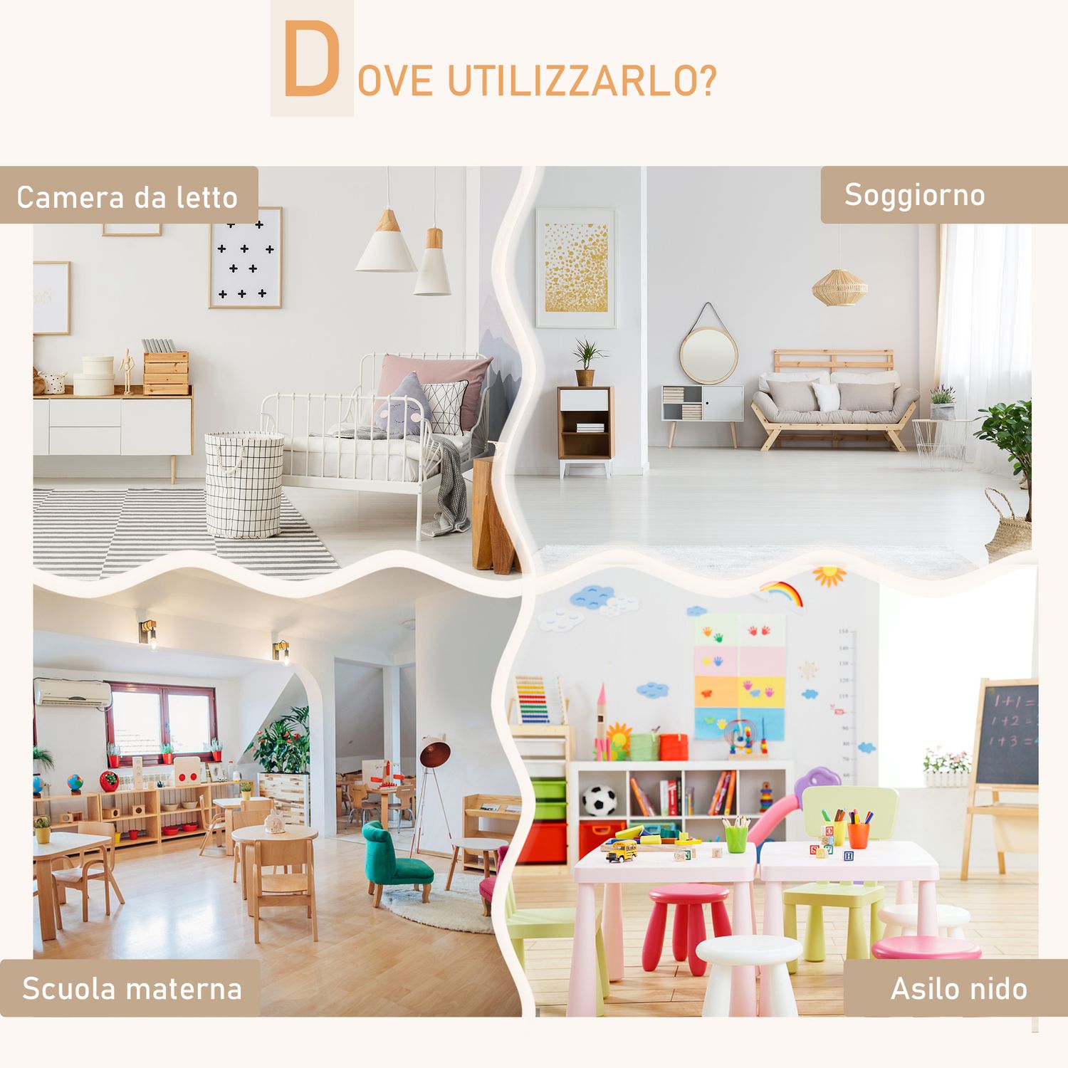 Set tavolino con 2 sedie per bambini a forma di orsetto in legno, bianco - 