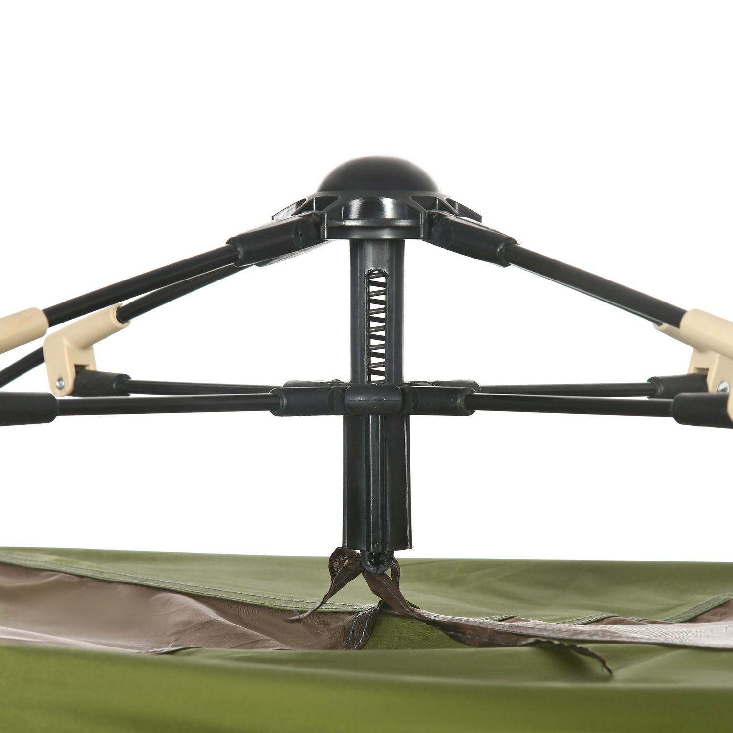 Tenda da campeggio 2 posti con borsa da trasporto, ganci per lampade e tasche portaoggetti, 210x210x135 cm - 