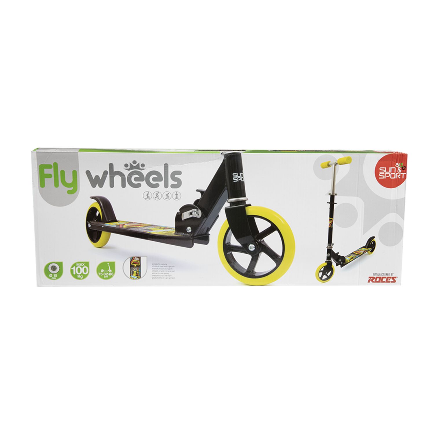 Monopattino con ruote pu 15 cm, telaio in metallo, manubrio regolabile, pieghevole e leggero – massimo 100 kg - SUN&SPORT