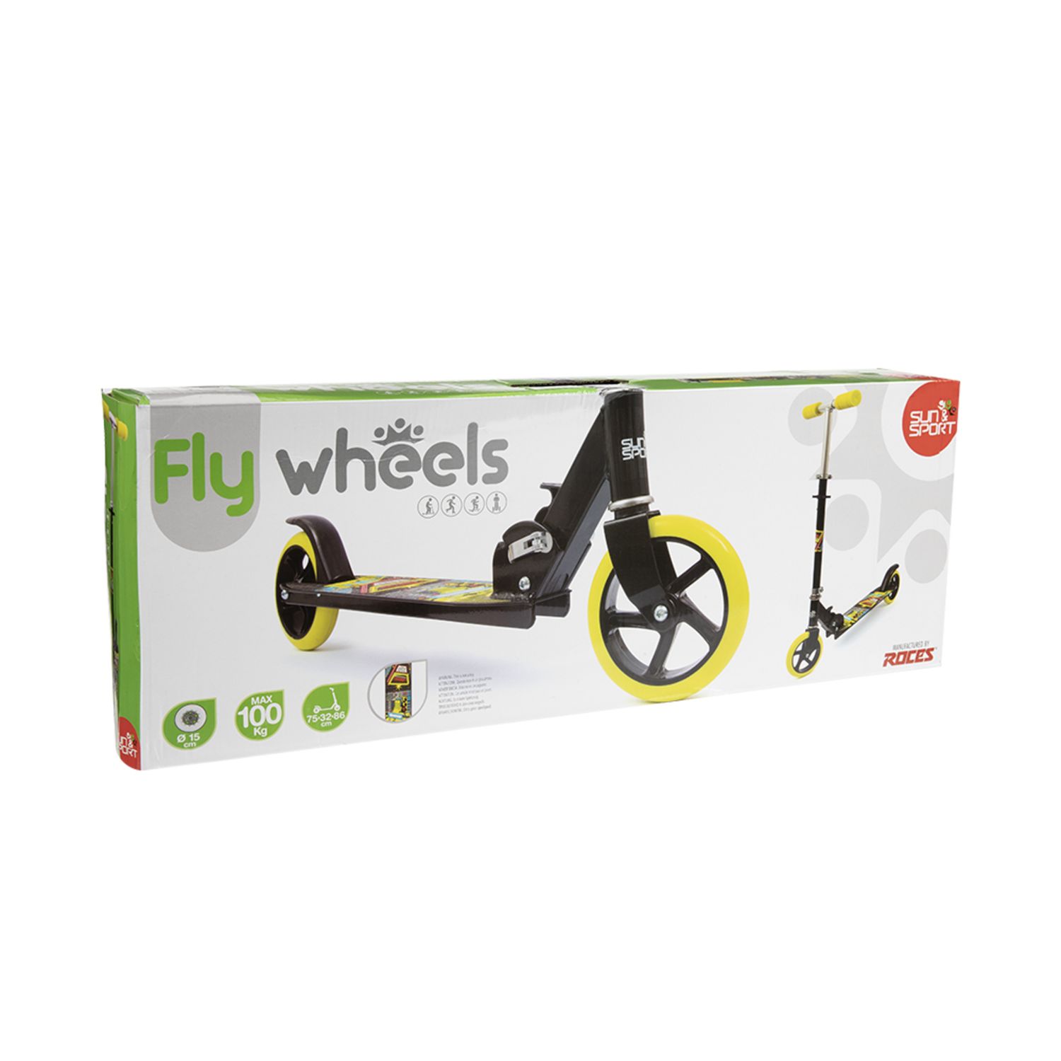 Monopattino con ruote pu 15 cm, telaio in metallo, manubrio regolabile, pieghevole e leggero – massimo 100 kg - SUN&SPORT