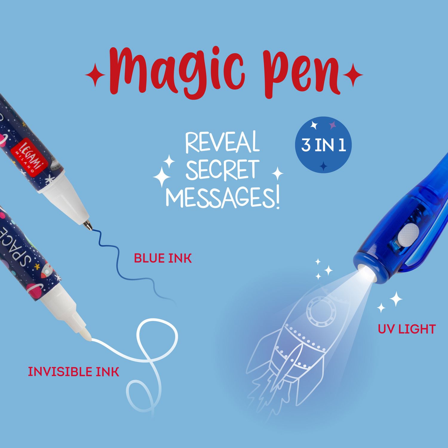 Penna con inchiostro invisibile - magic pen - extraordinary stationery - LEGAMI