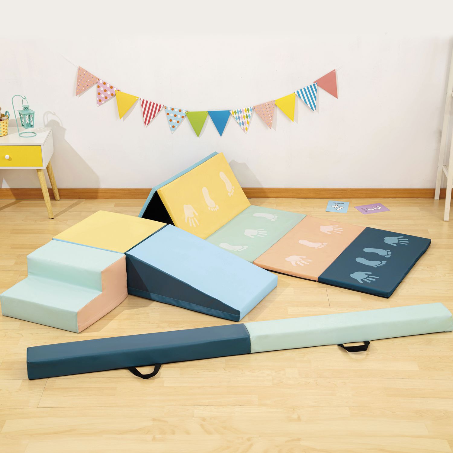 Modulo inclinato active play per equilibrio e arrampicata - 61x41x21cm, motricità personalizzabile - SUN&SPORT