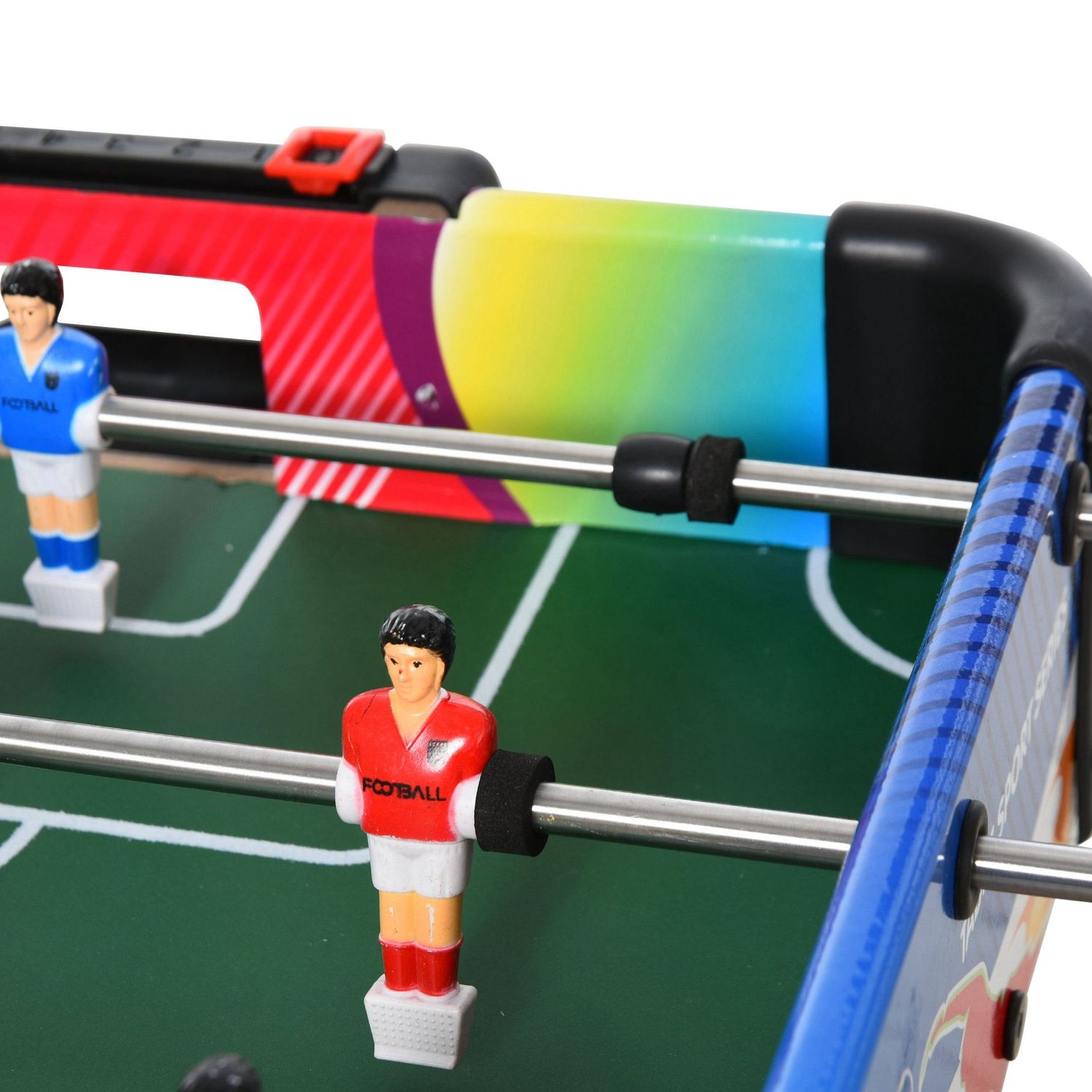 Tavolo da gioco 4 in 1 pieghevole per calcio-balilla, biliardo, air hockey e ping pong, in mdf e plastica - 
