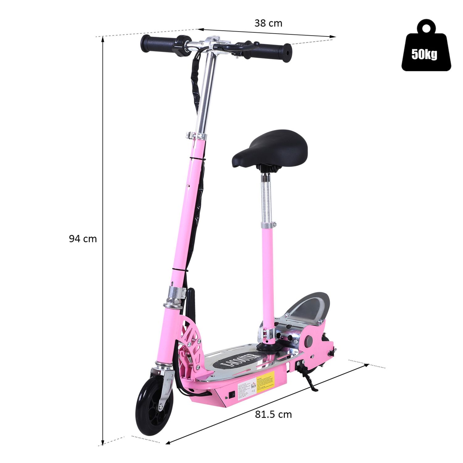 Monopattino elettrico bambino monopattino con sedile rosa - 