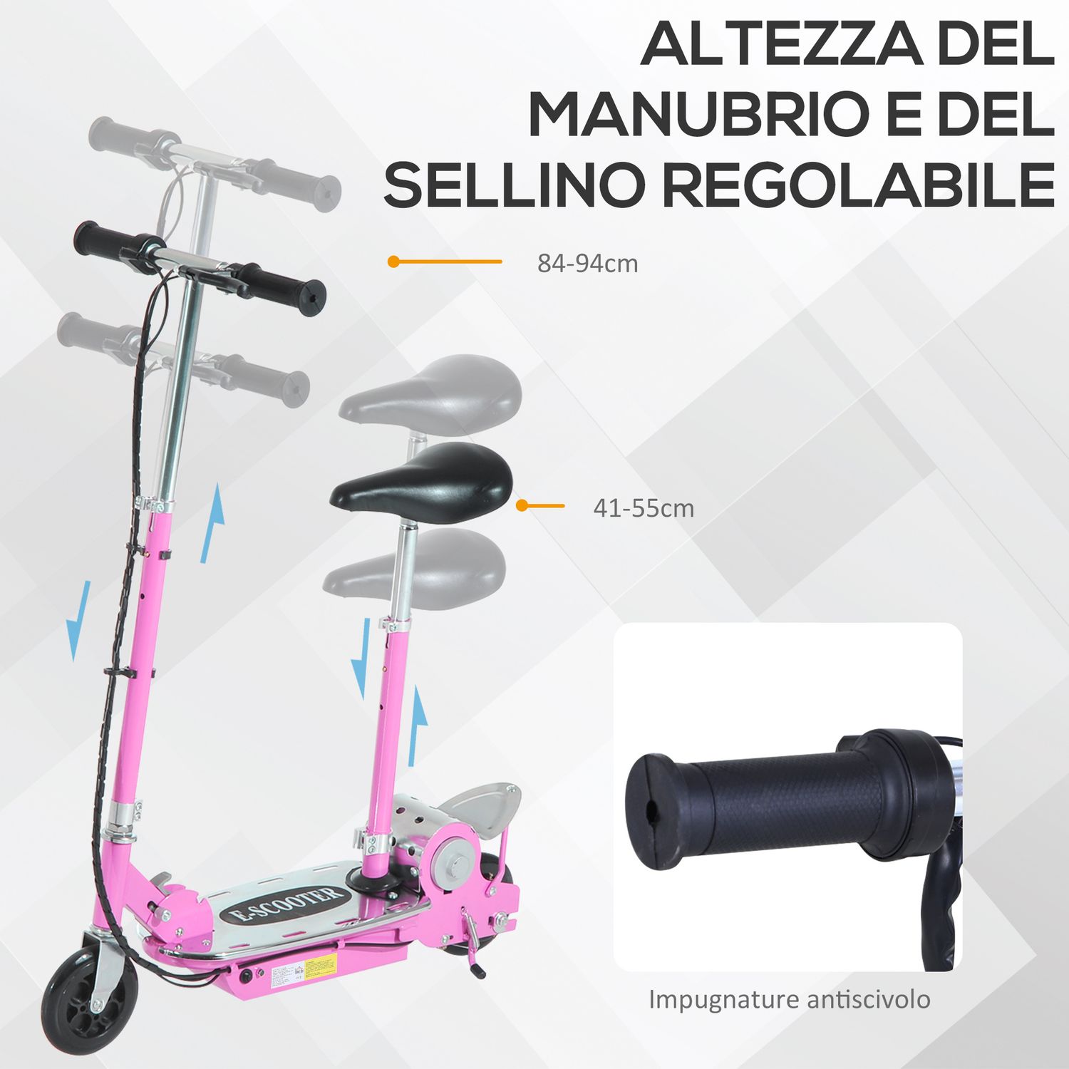 Monopattino elettrico bambino monopattino con sedile rosa - 