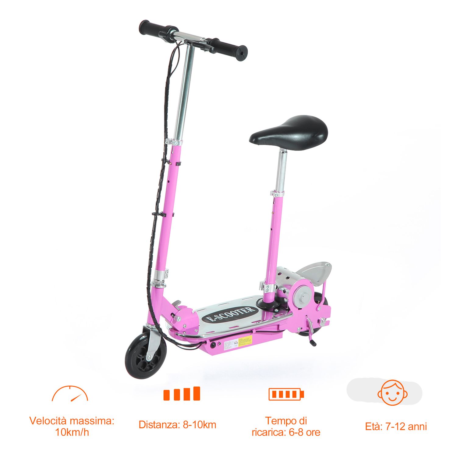 Monopattino elettrico bambino monopattino con sedile rosa - 