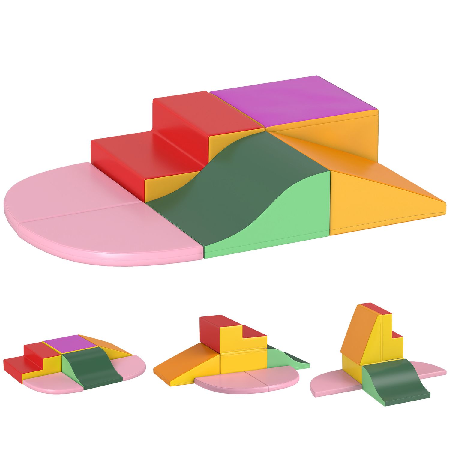 Set costruzioni morbide per bambini 1-3 anni da 6 pezzi in pu ed epe multicolore - 