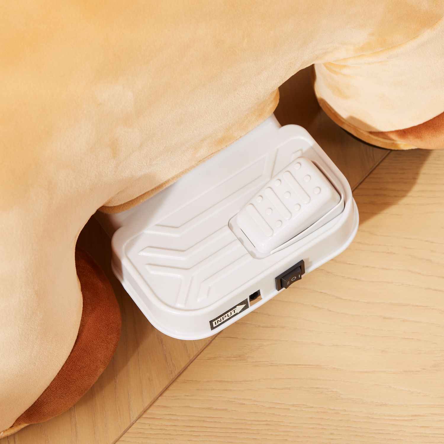 Cavallo cavalcabile elettrico 6v per bambini da 18-36 mesi con ruote in pu e musica, marrone - 