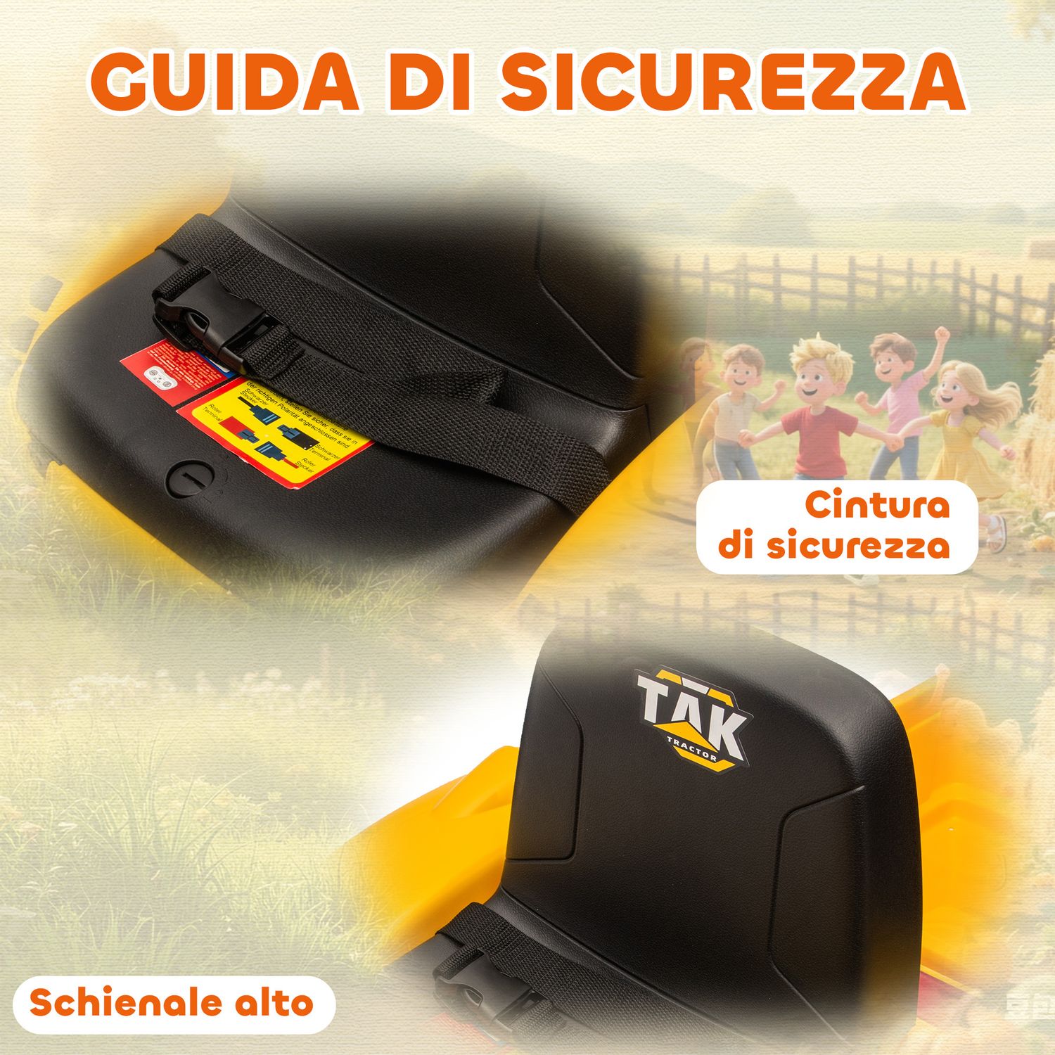 Escavatore per bambini elettrico 12v con benna, rimorchio e telecomando, età 3-8 anni, giallo - 