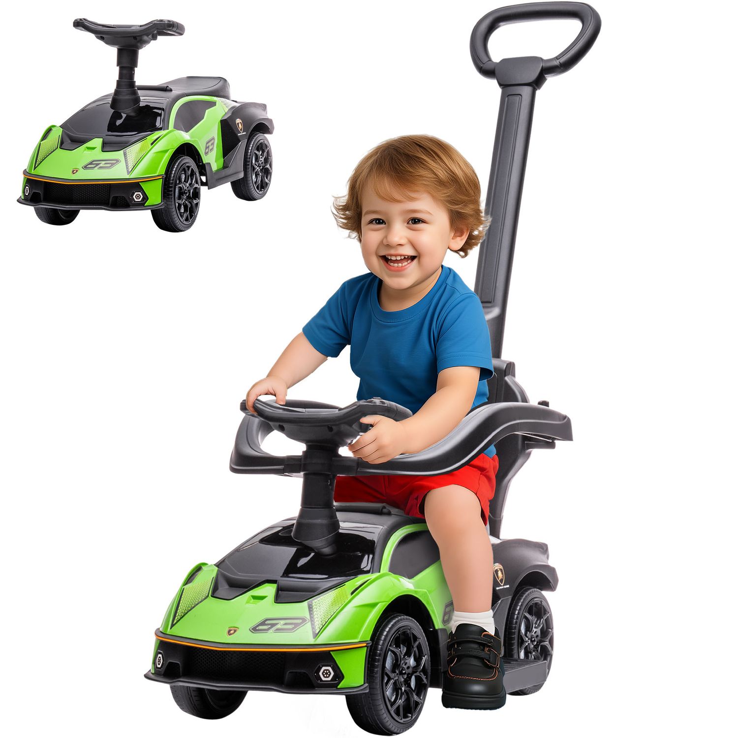 Monopattino elettrico per bambini pieghevole da 120w, velocità max 12km/h e portata 50kg, 74x36x69-91 cm, nero - 